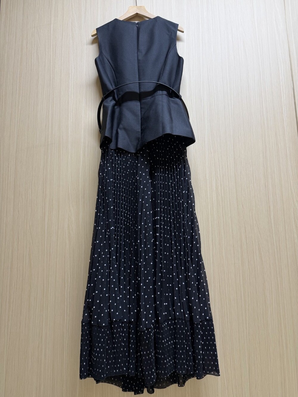 Self Portrait Black Taffeta Polka Dot Midi Dress - Picture 8 of 16